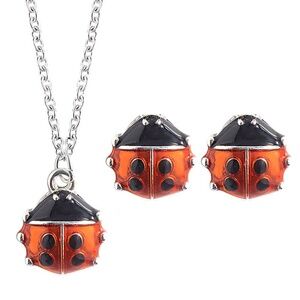 *SIBYL* 3-Pc Silver Ladybug Fashion Jewelry Set